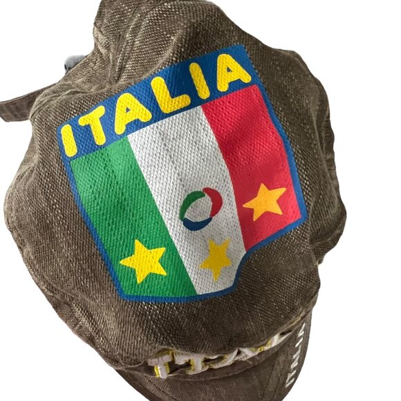 Vintage Italia Embroidered Brown Cap With Adjustable Strap - Picture 3 of 9
